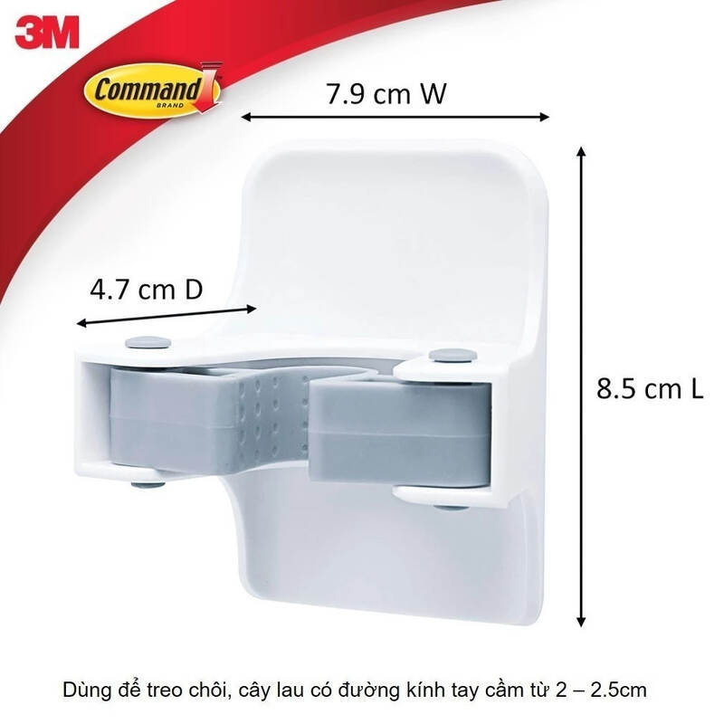Móc treo chối/ cây lau nhà Command™ 17007 - Chịu lực 1.8 kg - 1 cái/vỉ - 7012591948, , large image number null